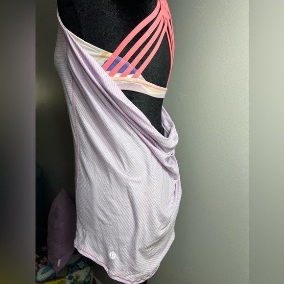 EUC Lululemon Wild Tank Size 6 Color heathered pretty purple/bleacher stripe - Picture 5 of 8